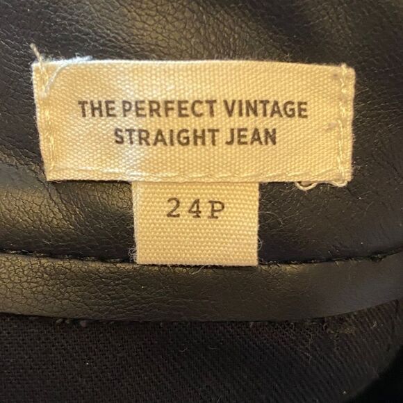 MADEWELL The Petite Perfect Vintage Straight Jean Faux Leather Edition Black 24P - Picture 10 of 12